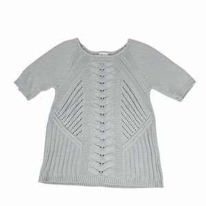 Andrea Jovine Medium Cotton Short Sleeve Sweater Blue